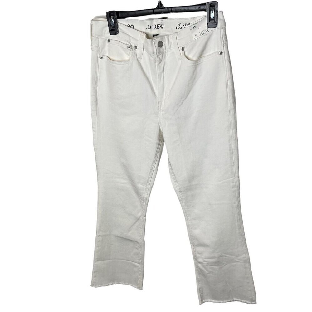 J.Crew $128 10" Demi Boot Crop Jeans White Size 32 BQ298 - Picture 4 of 8